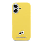 Husa telefon Karl Lagerfeld pentru Apple iPhone 17, PU K/C Heads Pins, MagSafe, Galbena