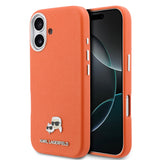 Husa telefon Karl Lagerfeld pentru Apple iPhone 17, PU K/C Heads Pins MagSafe, Portocalie