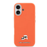 Husa telefon Karl Lagerfeld pentru Apple iPhone 17, PU K/C Heads Pins MagSafe, Portocalie