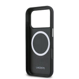 Husa telefon Lacoste pentru Apple iPhone 17 Pro, PVC Petit Pique Semi Wrap MagSafe, Bleumarin