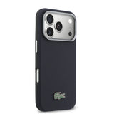 Husa telefon Lacoste pentru Apple iPhone 17 Pro, PVC Petit Pique Semi Wrap MagSafe, Bleumarin