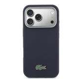 Husa telefon Lacoste pentru Apple iPhone 17 Pro, PVC Petit Pique Semi Wrap MagSafe, Bleumarin