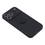 Husa cu inel compatibila cu iPhone 17 Air, silicon, Negru