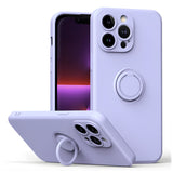 Husa cu inel compatibila cu iPhone 17 Air, silicon, Mov