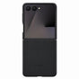 Husa tip carte compatibila cu Galaxy Z Flip 7, piele vegana, Negru