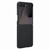 Husa tip carte compatibila cu Galaxy Z Flip 7, piele vegana, Negru