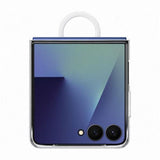 Husa tip carte compatibila cu Galaxy Z Flip 7, Transparent, silicon, Transparent