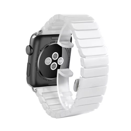 Curea ceramica compatibila cu Samsung Watch 4 40mm, Samsung Watch 4 44mm, Alb