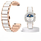 Curea ceramica compatibila cu Huawei Watch GT4 41mm, Huawei Watch GT5 41mm, Alb