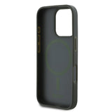 Husa telefon DKNY pentru Apple iPhone 16 Pro, Piele PU cu model Grid, MagSafe, Verde