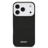 Husa cu inel Dkny compatibila cu iPhone 17 Pro Max, MagSafe/Magnetic, piele, Negru