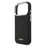 Husa cu inel Dkny compatibila cu iPhone 17 Pro, MagSafe/Magnetic, piele, Negru