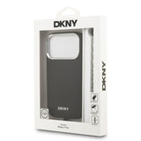 Husa cu inel Dkny compatibila cu iPhone 17 Pro Max, MagSafe/Magnetic, piele, Negru