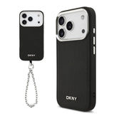 Husa cu inel Dkny compatibila cu iPhone 17 Pro Max, MagSafe/Magnetic, piele, Negru