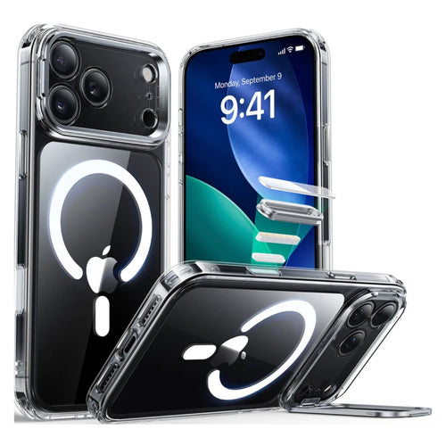 Husa cu inel ESR compatibila cu iPhone 17 Pro Max, MagSafe/Magnetic, policarbonat/silicon, Transparent