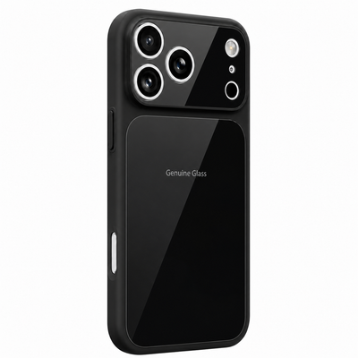 Husa telefon cu sticla si MagSafe pentru Apple iPhone 16 Pro, Neagra