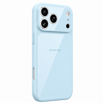 Husa telefon cu sticla MagSafe pentru Apple iPhone 17 Air, Albastru deschis