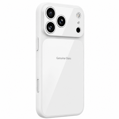 Husă telefon cu sticlă și MagSafe pentru Apple iPhone 17 Air, Albă