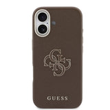 Husa Guess compatibila cu iPhone 17, piele ecologica, Maro