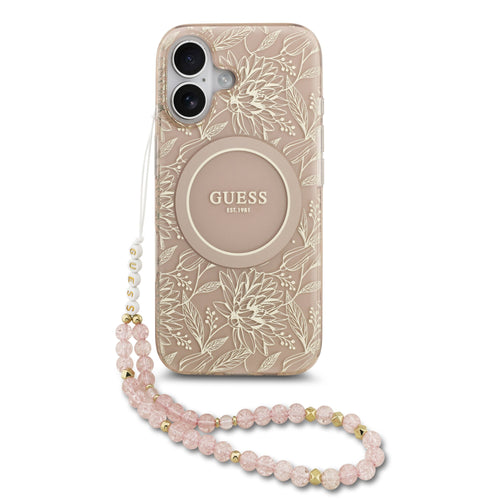 Husa cu inel Guess compatibila cu iPhone 17 Air, MagSafe/Magnetic, TPU, Alb