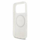 Husa spate Guess pentru Apple iPhone 18 Pro Max, MagSafe, Flowers Allover, Curea de mana, Alba