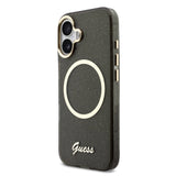 Husa cu inel Guess compatibila cu iPhone 17, MagSafe/Magnetic, TPU, Negru