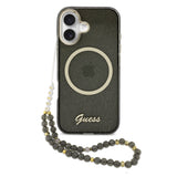 Husa cu inel Guess compatibila cu iPhone 17, MagSafe/Magnetic, TPU, Negru