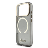 Husa cu inel Guess compatibila cu iPhone 17 Pro, MagSafe/Magnetic, TPU, Negru