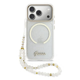 Husa cu inel Guess compatibila cu iPhone 17 Pro Max, MagSafe/Magnetic, TPU, Transparent