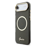 Husa cu inel Guess compatibila cu iPhone 17 Air, MagSafe/Magnetic, TPU, Negru