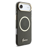 Husa cu inel Guess compatibila cu iPhone 17 Air, MagSafe/Magnetic, TPU, Negru