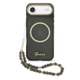 Husa cu inel Guess compatibila cu iPhone 17 Air, MagSafe/Magnetic, TPU, Negru