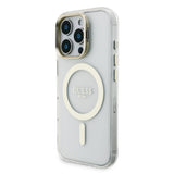 Husa cu inel Guess compatibila cu iPhone 16 Pro, MagSafe/Magnetic, policarbonat