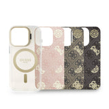 Husa cu inel Guess compatibila cu iPhone 16 Pro Max, MagSafe/Magnetic, policarbonat