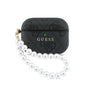 Husa pentru Apple AirPods Pro 3 GUESS 4G Classic Logo cu curea, Neagra