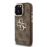 Husa cu inel Guess compatibila cu iPhone 16 Pro, TPU, Maro