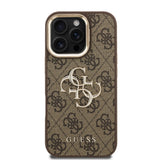 Husa cu inel Guess compatibila cu iPhone 16 Pro, TPU, Maro