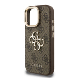 Husa cu inel Guess compatibila cu iPhone 16 Pro, TPU, Maro