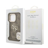 Husa cu inel Guess compatibila cu iPhone 16 Pro, TPU, Maro