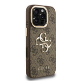 Husa cu inel Guess compatibila cu iPhone 16 Pro, TPU, Maro