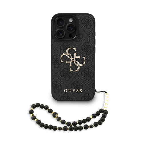 Husa Guess compatibila cu iPhone 16 Pro Max, piele, Negru