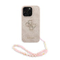 Husa Guess compatibila cu iPhone 16 Pro, piele, Roz