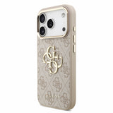 Husa spate GUESS pentru Apple iPhone 18 Pro Max, PU 4G Metal Logo, Curea de mana, Roz