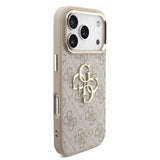 Husa spate GUESS pentru Apple iPhone 18 Pro, PU 4G Metal Logo cu curea de mana, Roz
