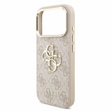 Husa spate GUESS pentru Apple iPhone 18 Pro Max, PU 4G Metal Logo, Curea de mana, Roz