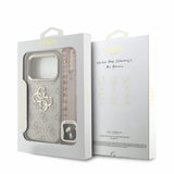 Husa spate GUESS pentru Apple iPhone 18 Pro Max, PU 4G Metal Logo, Curea de mana, Roz