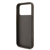 Husa telefon pentru Apple iPhone 18 Pro, GUESS PU 4G Metal Logo, Maro