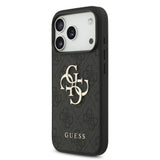 Husa spate GUESS pentru Apple iPhone 18 Pro, PU 4G Metal Logo, Gri