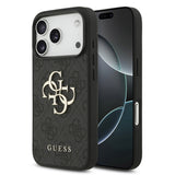 Husa spate GUESS pentru Apple iPhone 18 Pro, PU 4G Metal Logo, Gri
