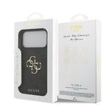 Husa spate GUESS pentru Apple iPhone 18 Pro Max, PU 4G Metal Logo, Gri